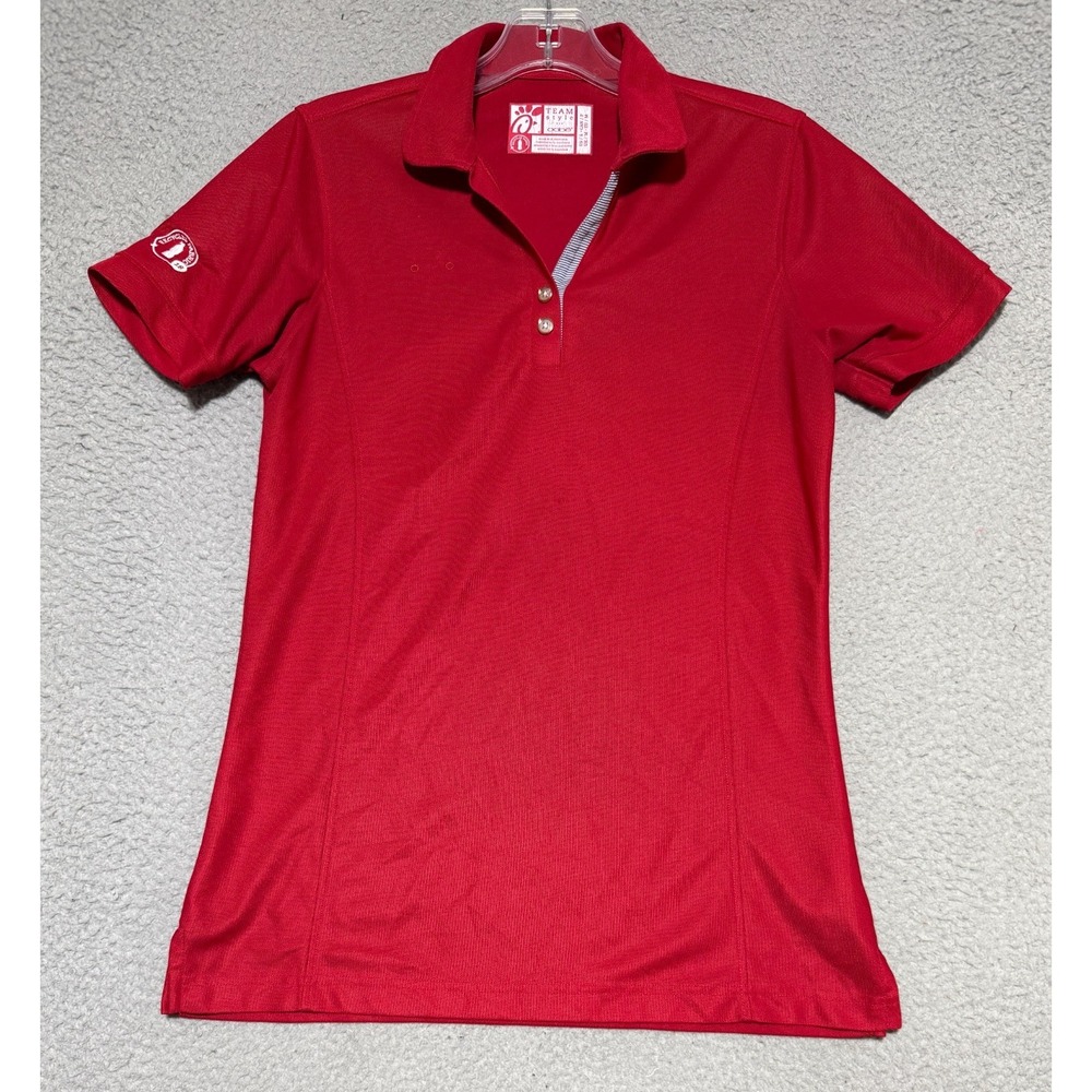 Chick-Fil-A Employee Oobe Team Style Polo Uniform Shirt Red Womens Small